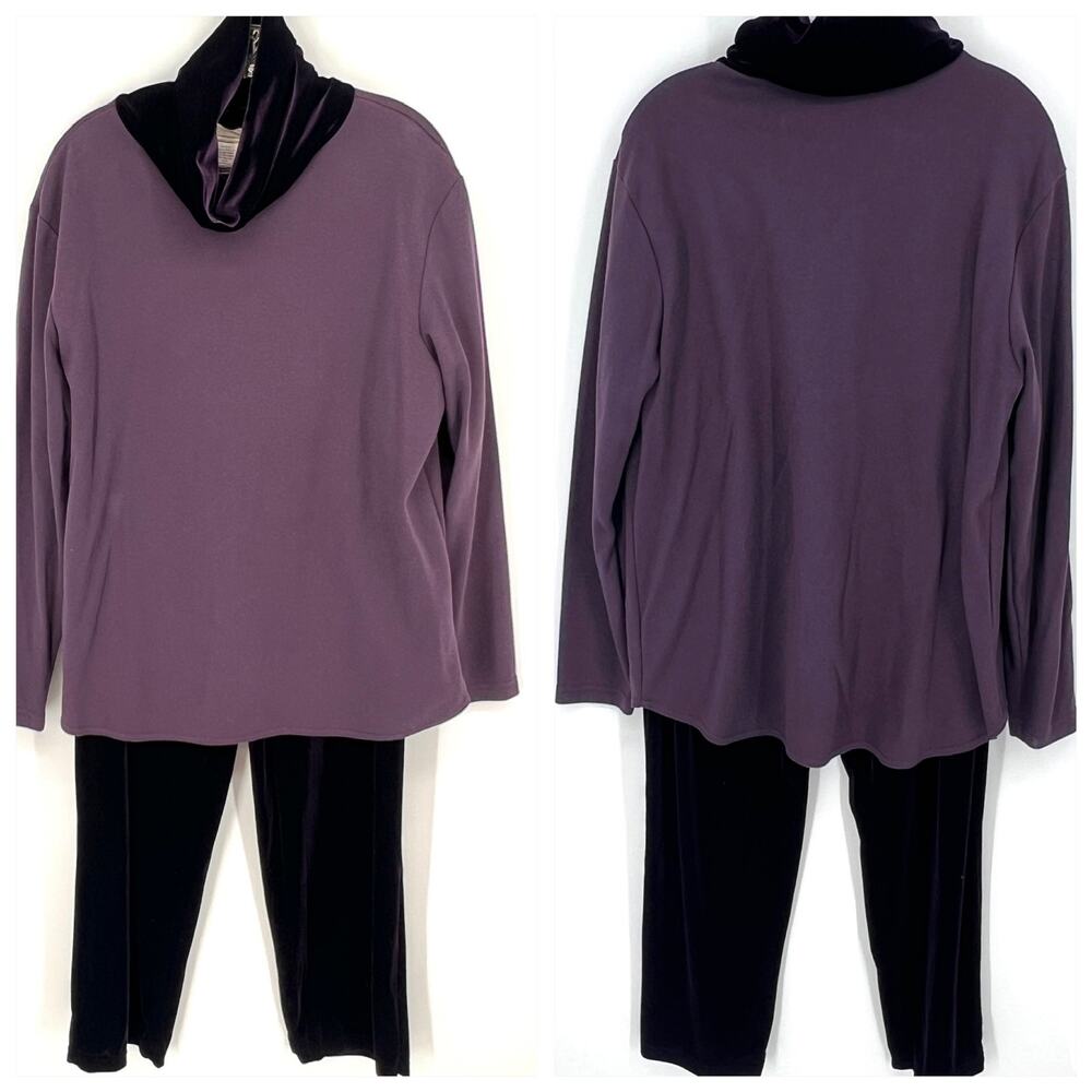 Coldwater Creek 2 Piece Pant Set Turtleneck Tunic and Velvet Pants Size XL